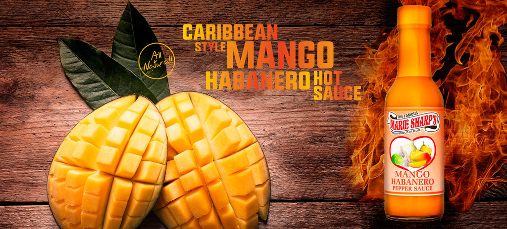 Goldgelbe Mango trifft Habanero Marie Sharp's Chili-Soßen aus der Karibik