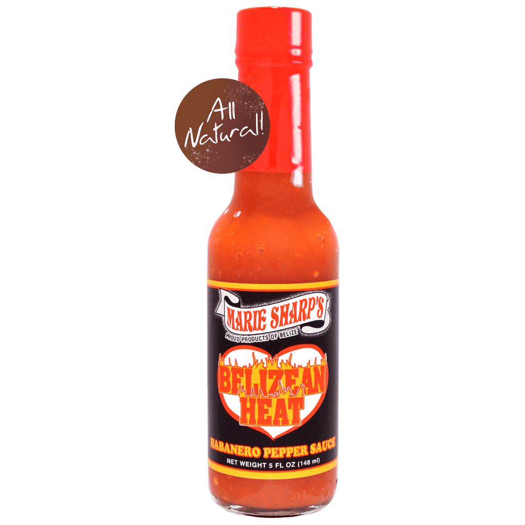 Belizean Heat Habanero, Schärfegrad sechs von zwölf, rote Habaero Sauce, in 148 und 296 ml erhältlich
