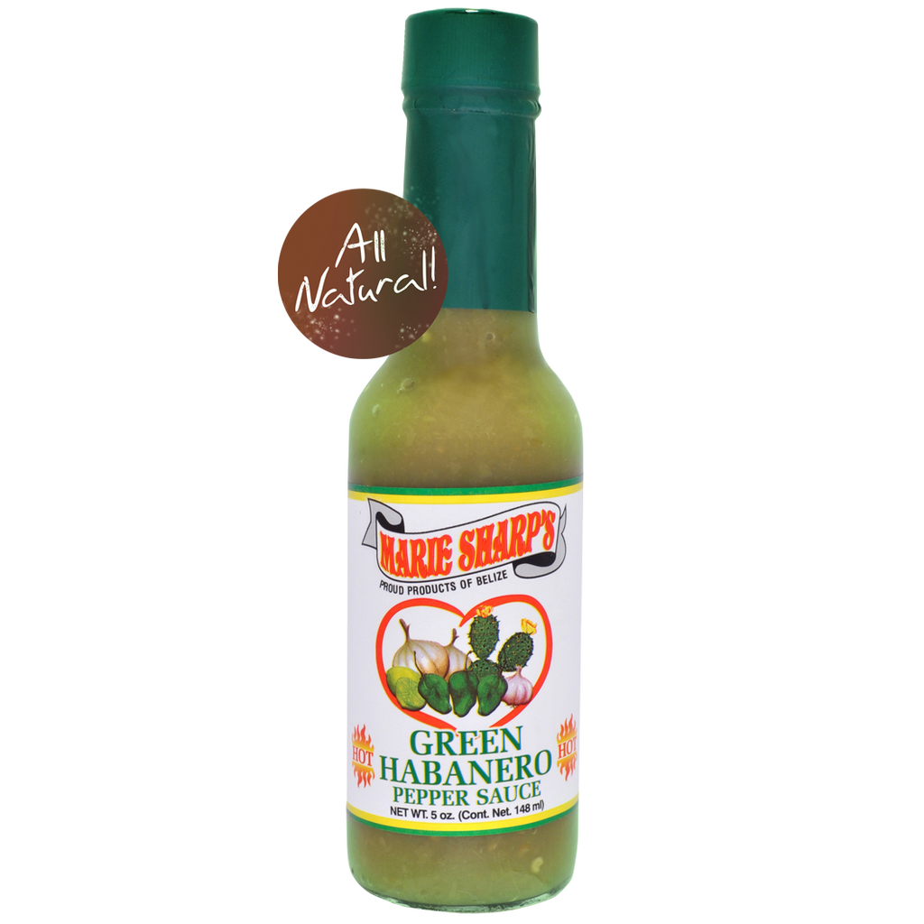 Green Nopal Habanero, Schärfegrad vier von zwölf, grüne Sauce mit Fruchtfleisch des Nopal-Feigenkaktus, in 148 und 296 ml erhältlich